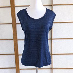 Athleta sleeveless striped lightweight tank top Navy striped XXS